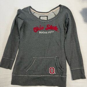 Colosseum Charcoal Ohio State Scoop Neck Sweater